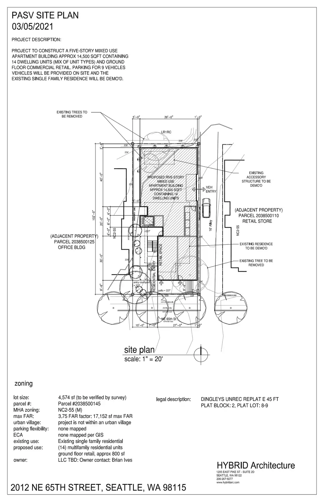 Site plan for 2012 NE 65th St
