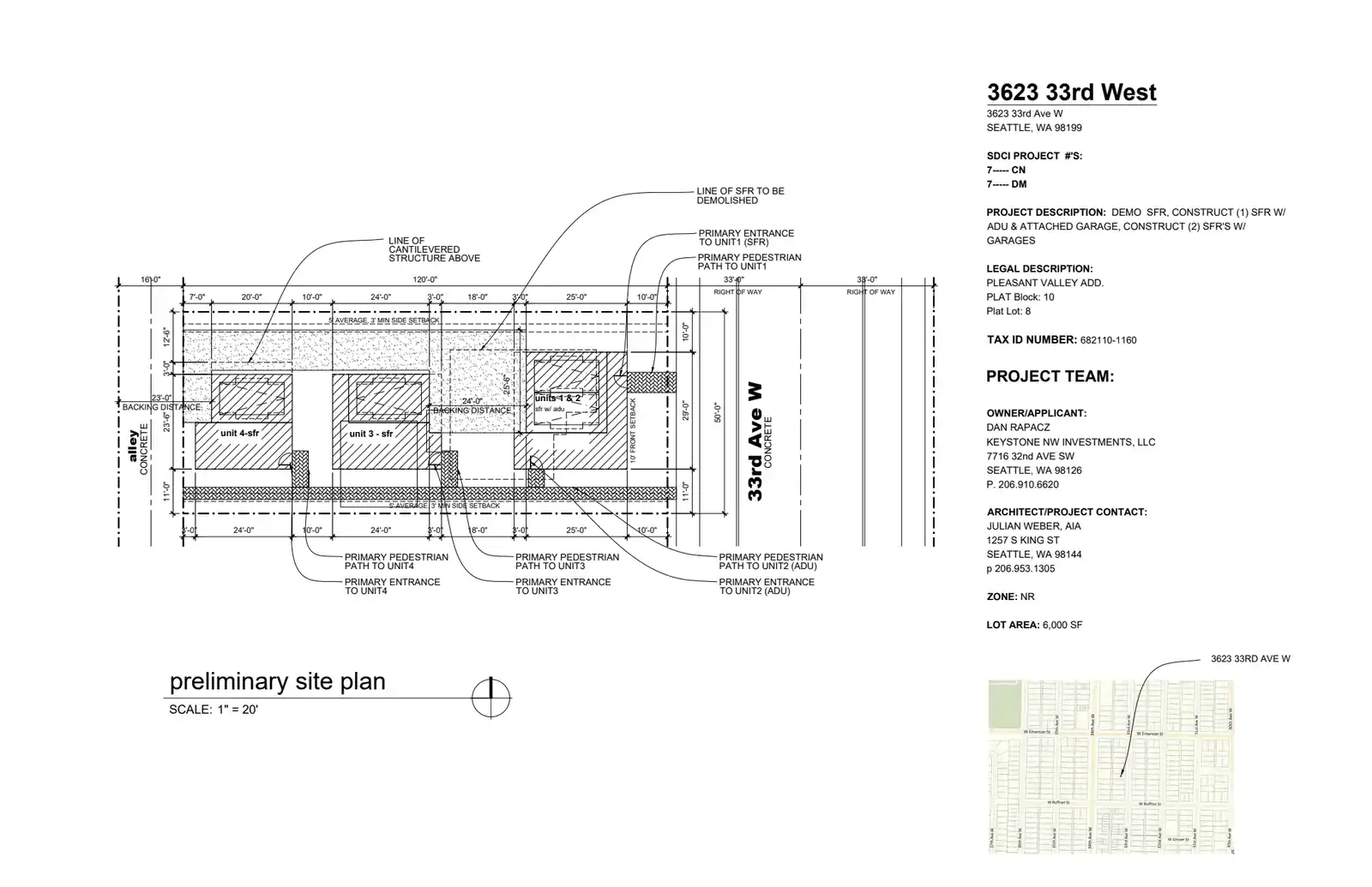 Site plan for 3623 33rd Ave W