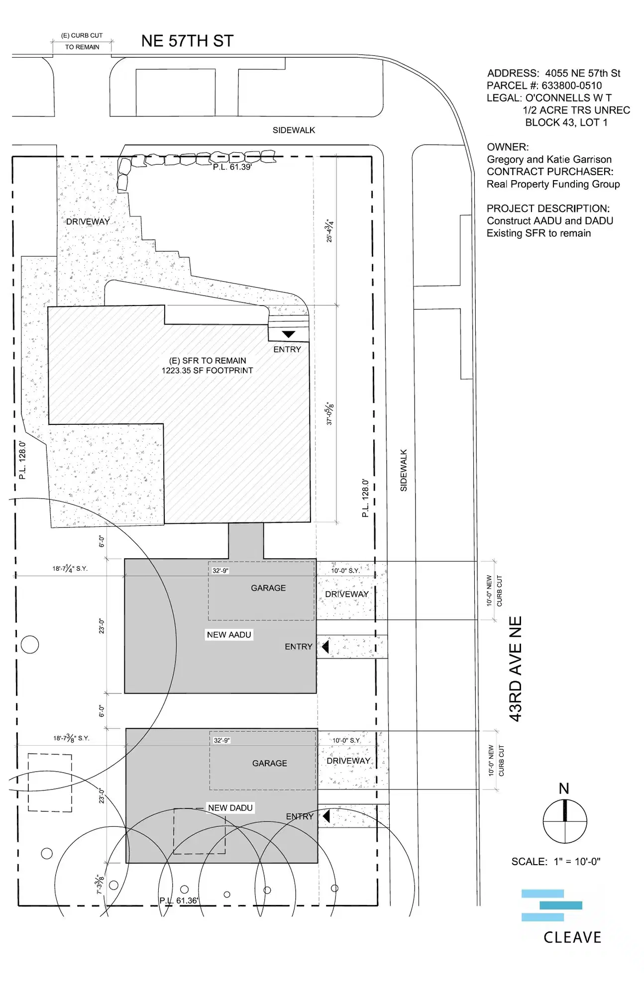 Site plan for 4055 NE 57th St