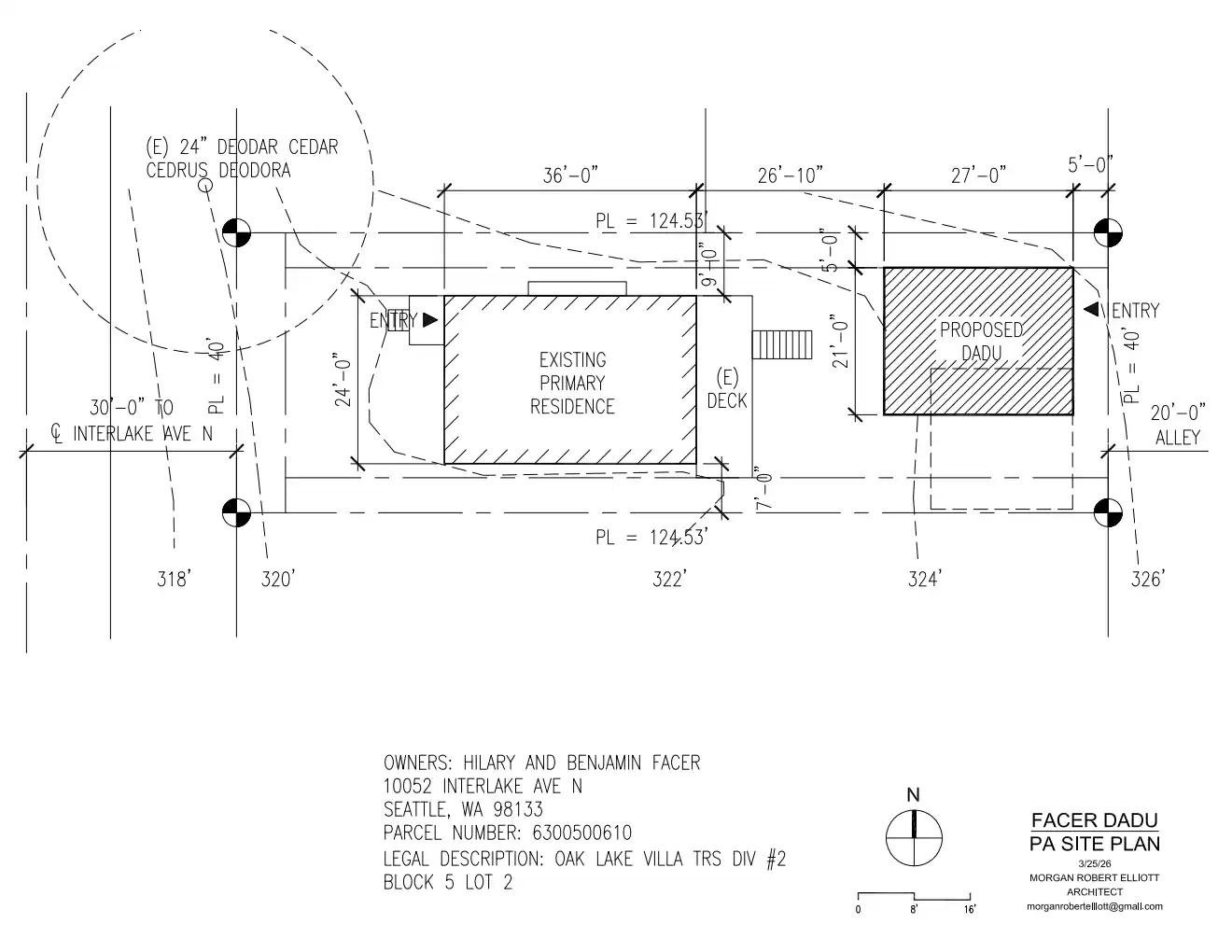 Site plan for 10050 Interlake Ave N
