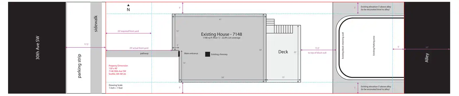 Site plan for 7150 30th Ave SW