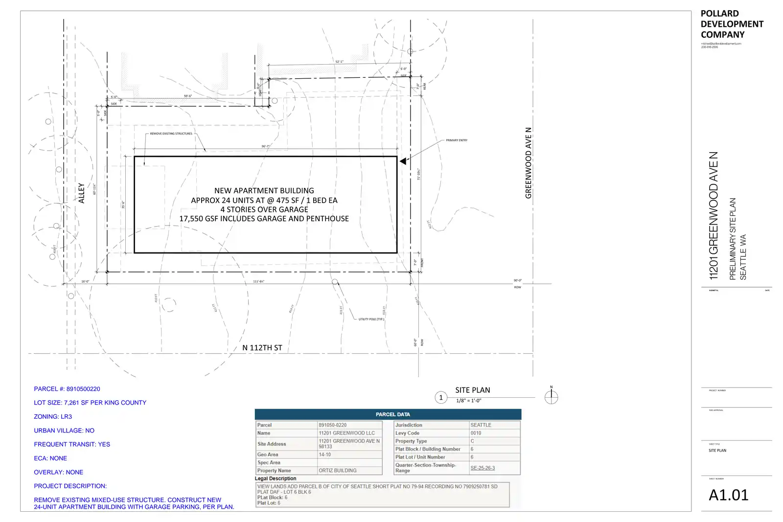 Site plan for 11201 Greenwood Ave N