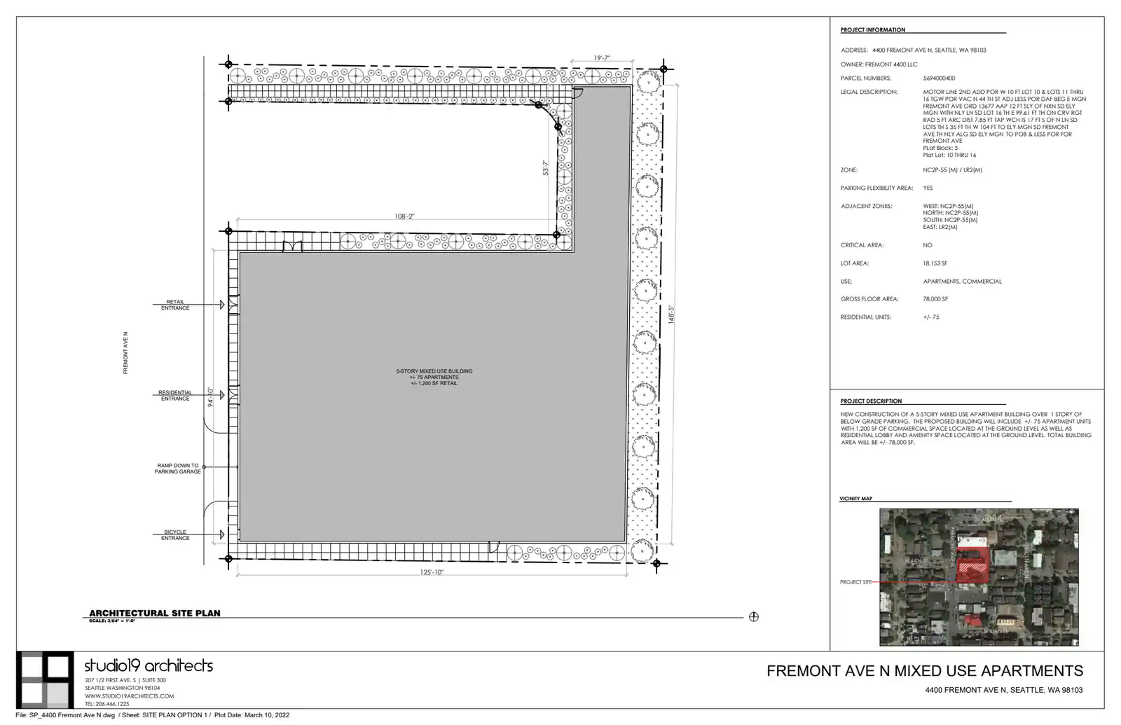 Site plan for 4400 Fremont Ave N
