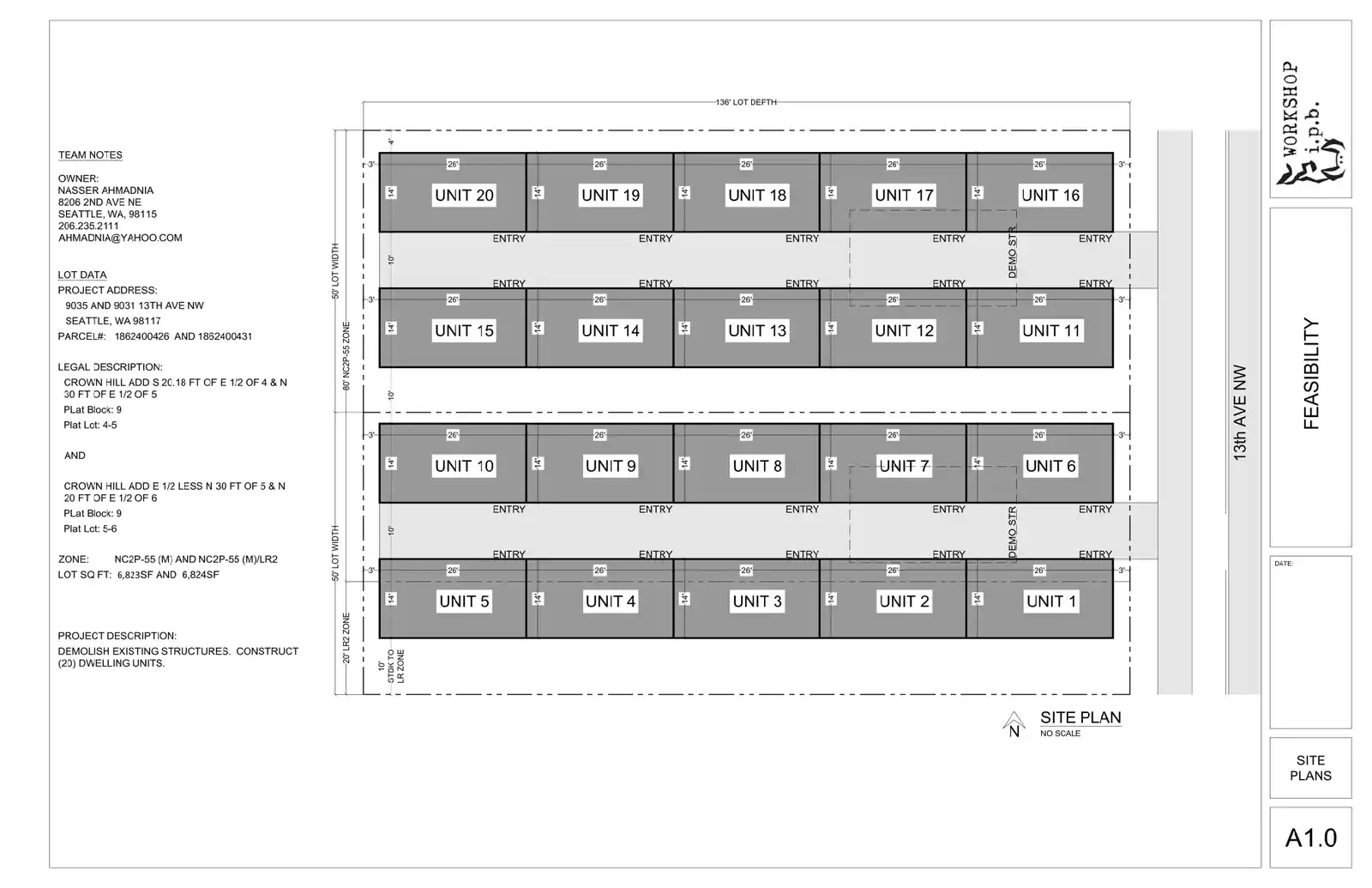 Site plan for 9035 13th Ave NW