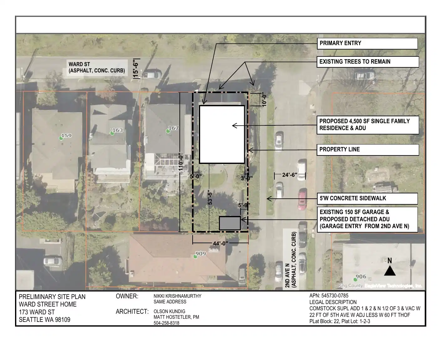 Site plan for 173 Ward St