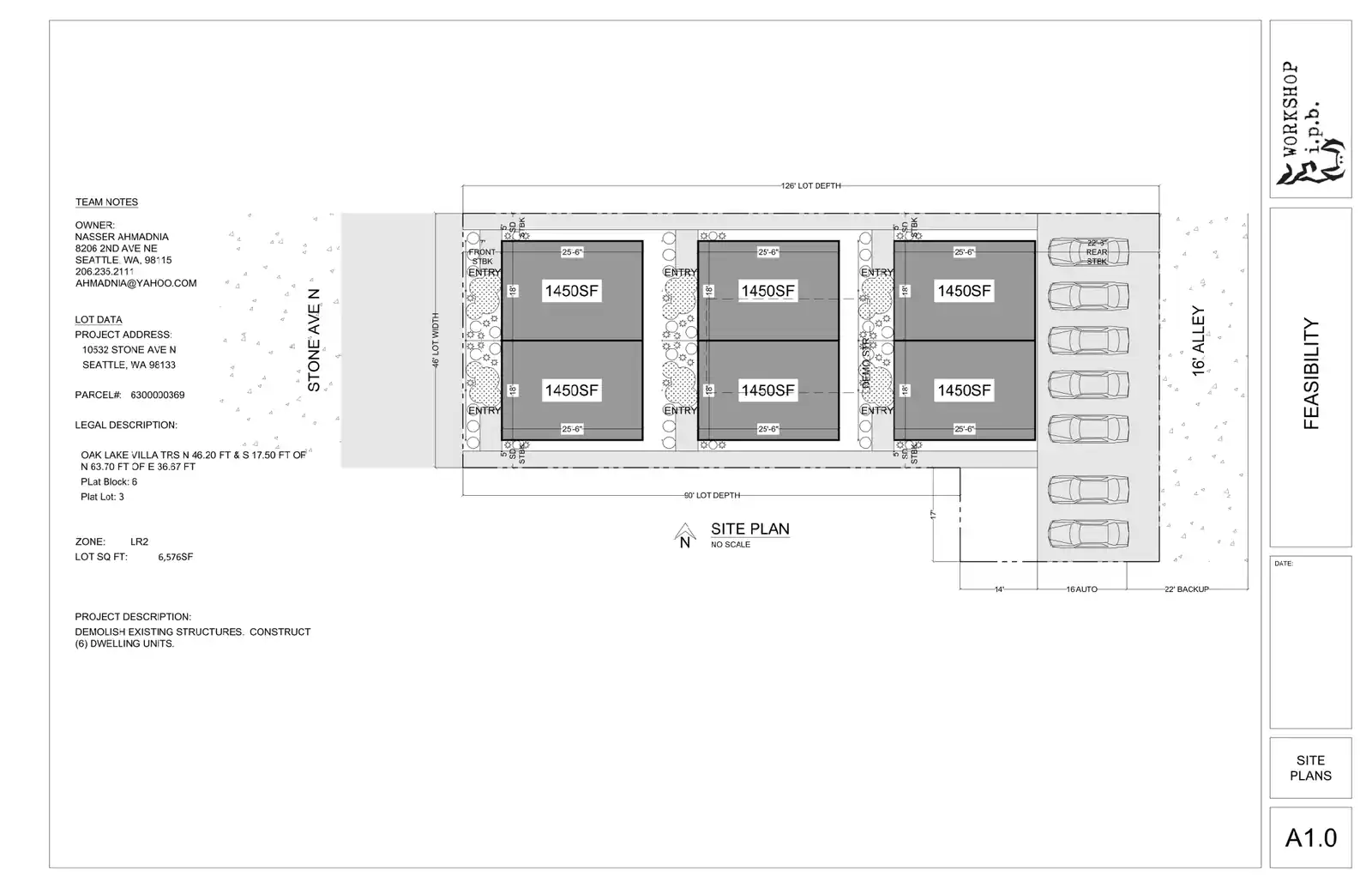 Site plan for 10532 Stone Ave N
