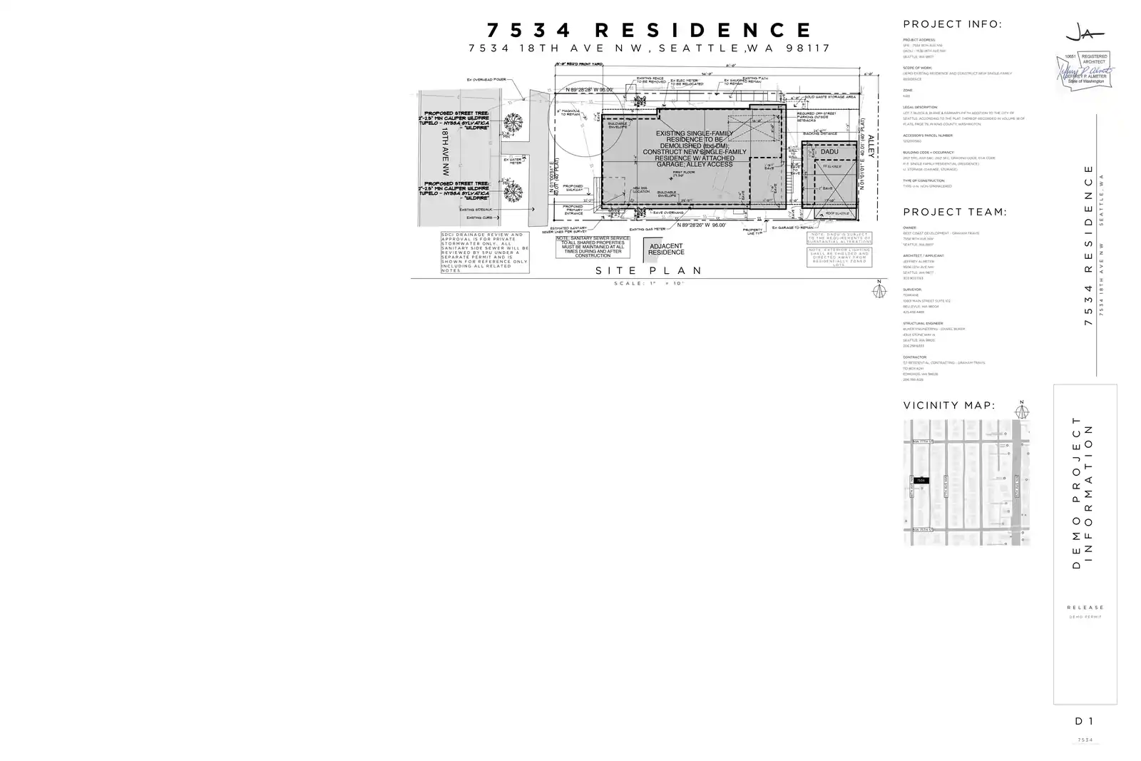 Site plan for 7534 18th Ave NW
