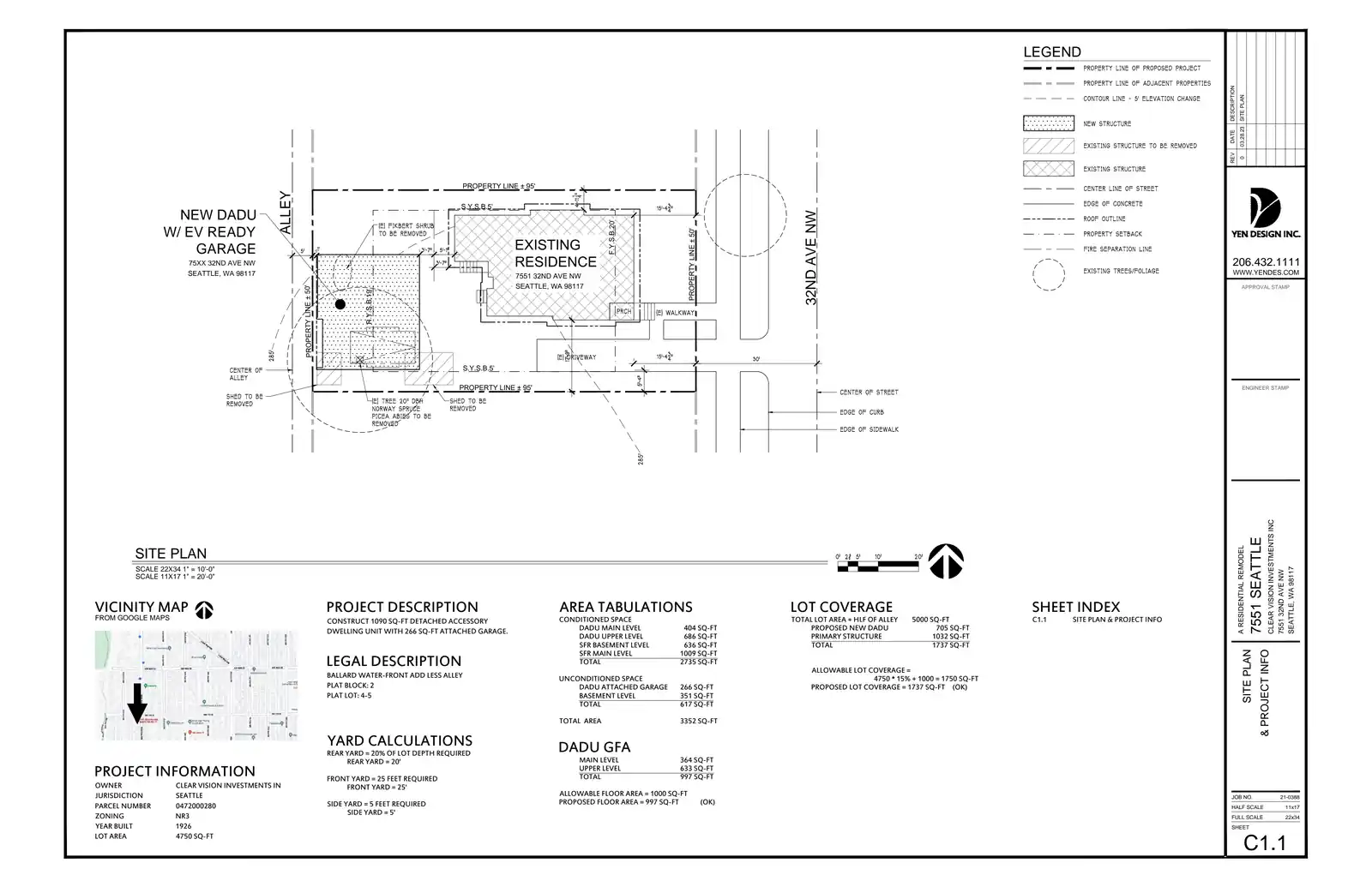 Site plan for 7551 32nd Ave NW