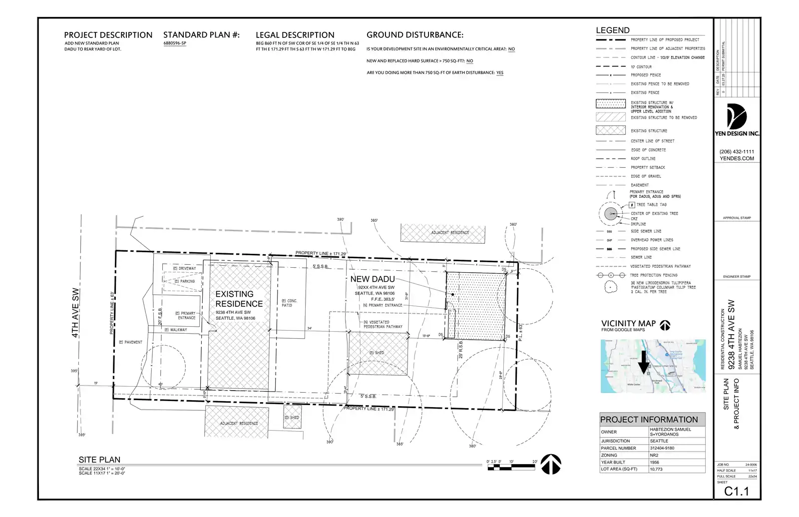 Site plan for 9238 4th Ave SW