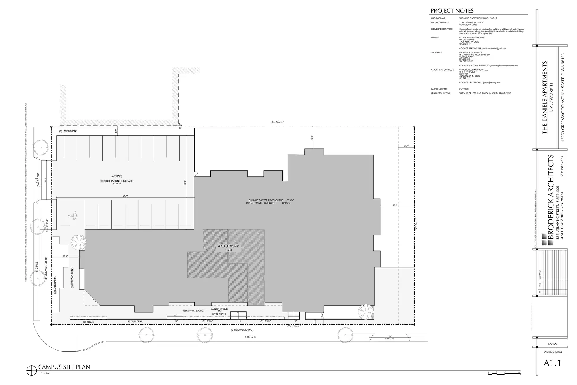 Site plan for 12250 Greenwood Ave N