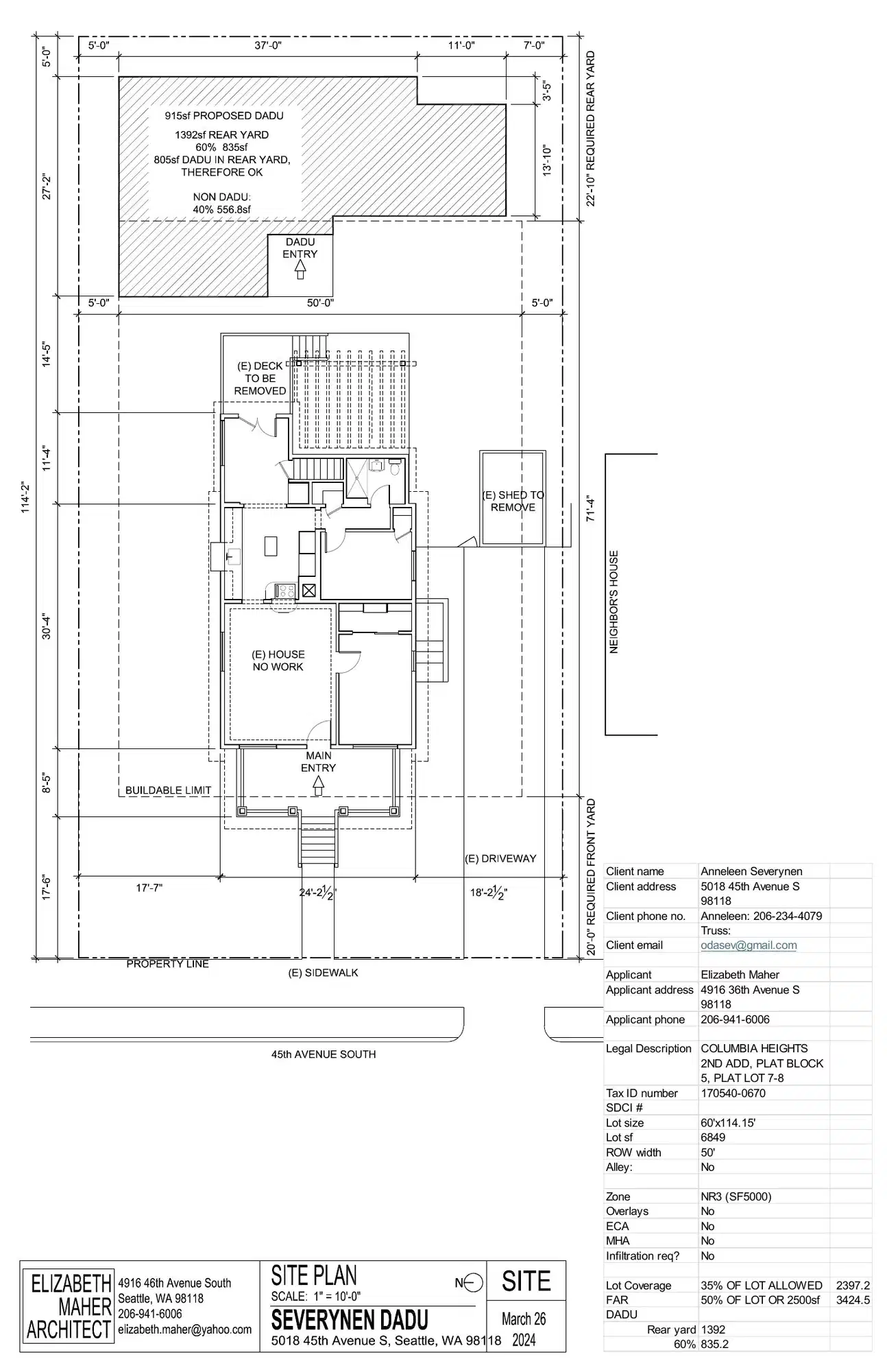 Site plan for 5018 45th Ave S