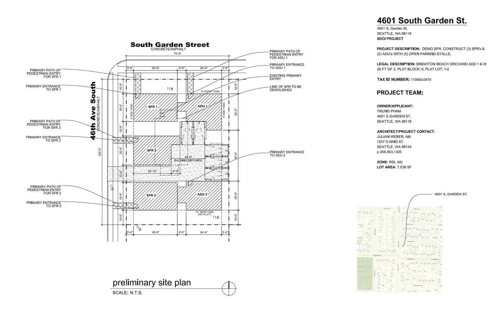 Site plan for 4601 S Garden St