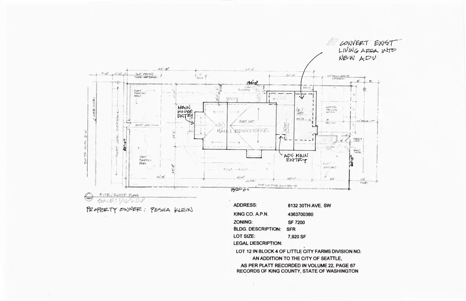Site plan for 8132 30th Ave SW