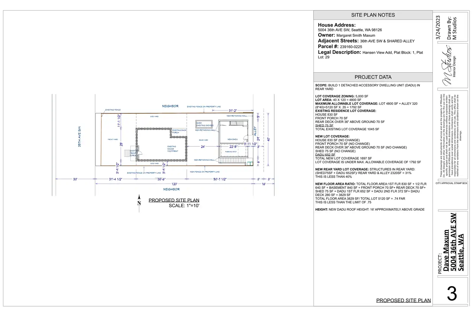 Site plan for 5004 36th Ave SW