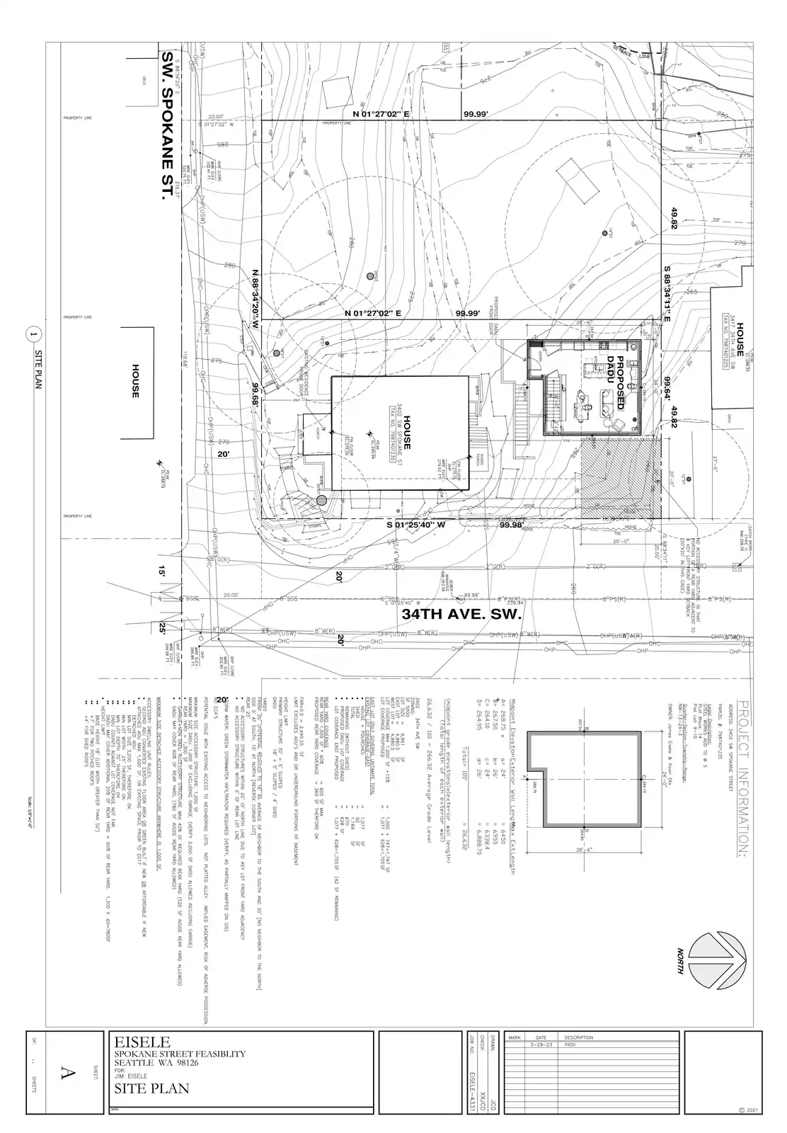Site plan for 3402 SW Spokane St