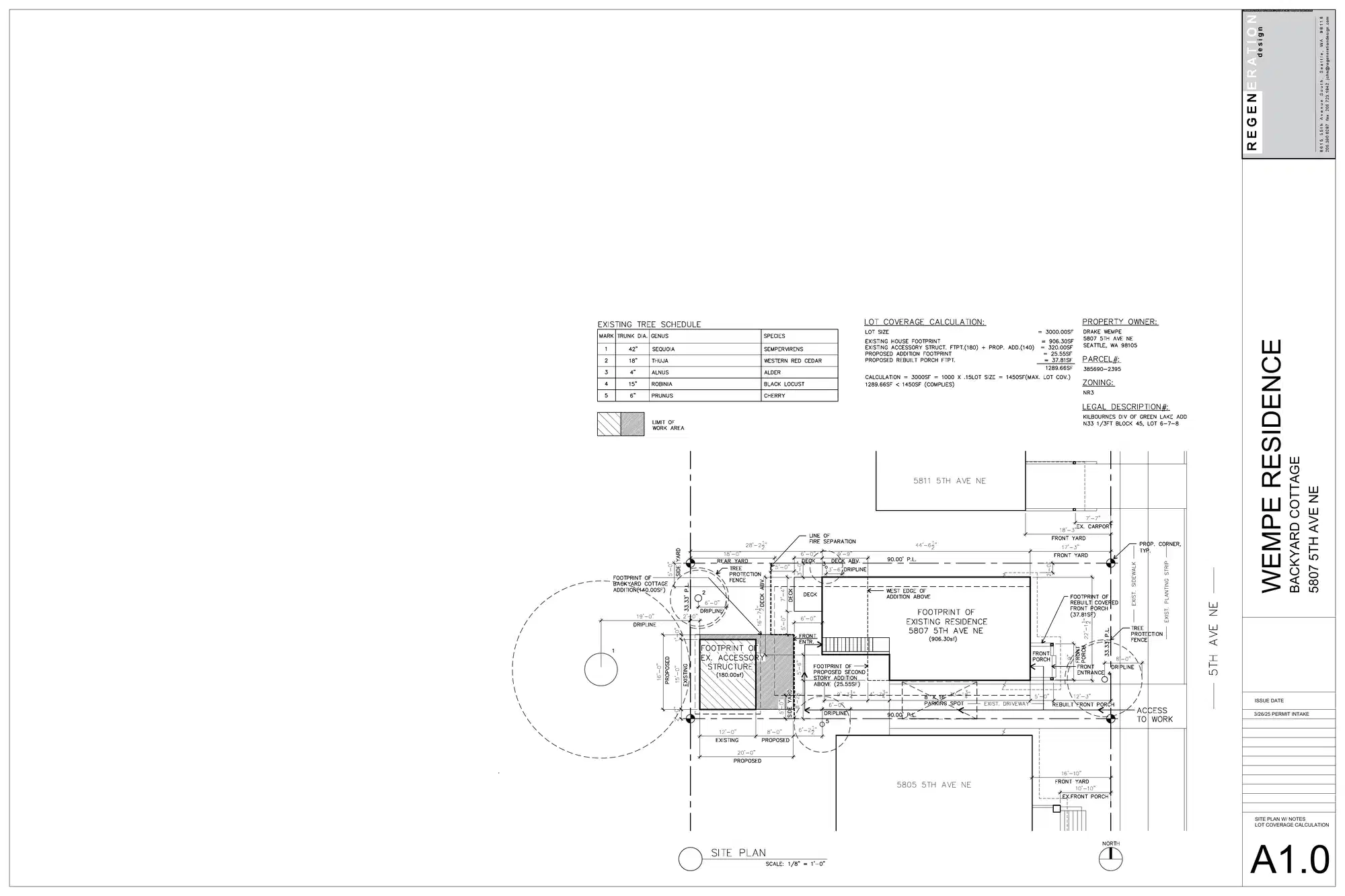 Site plan for 5807 B 5th Ave NE
