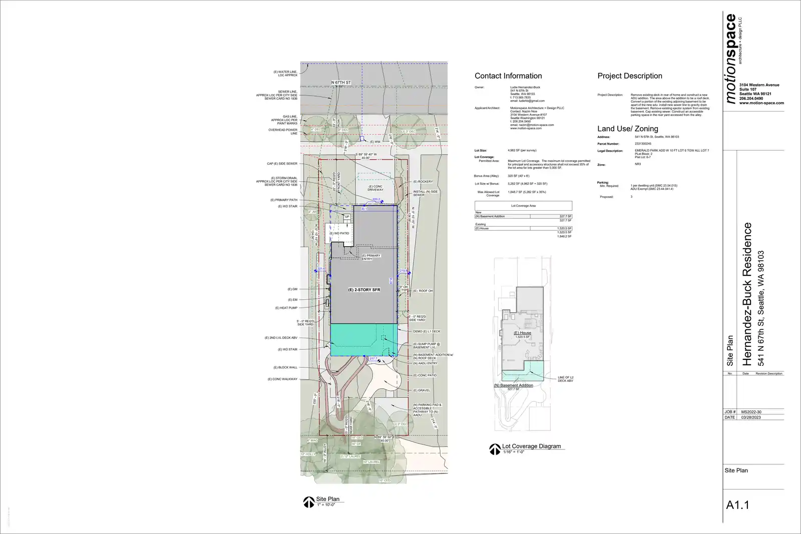 Site plan for 541 N 67th St