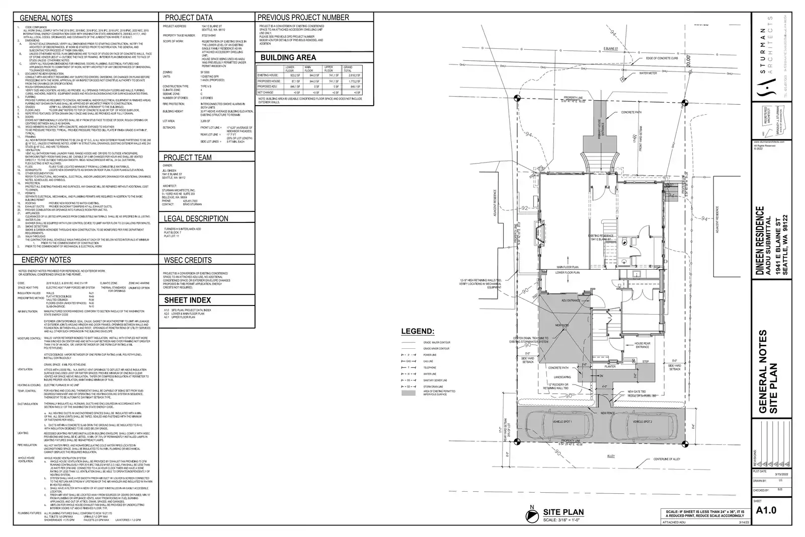 Site plan for 1941 E Blaine St