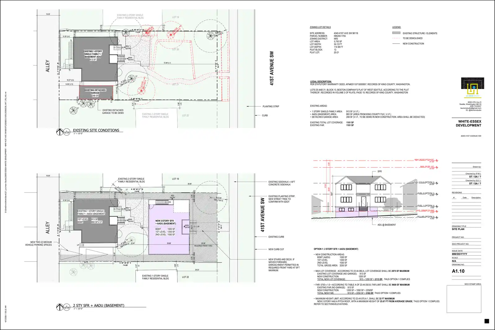 Site plan for 4049 41st Ave SW