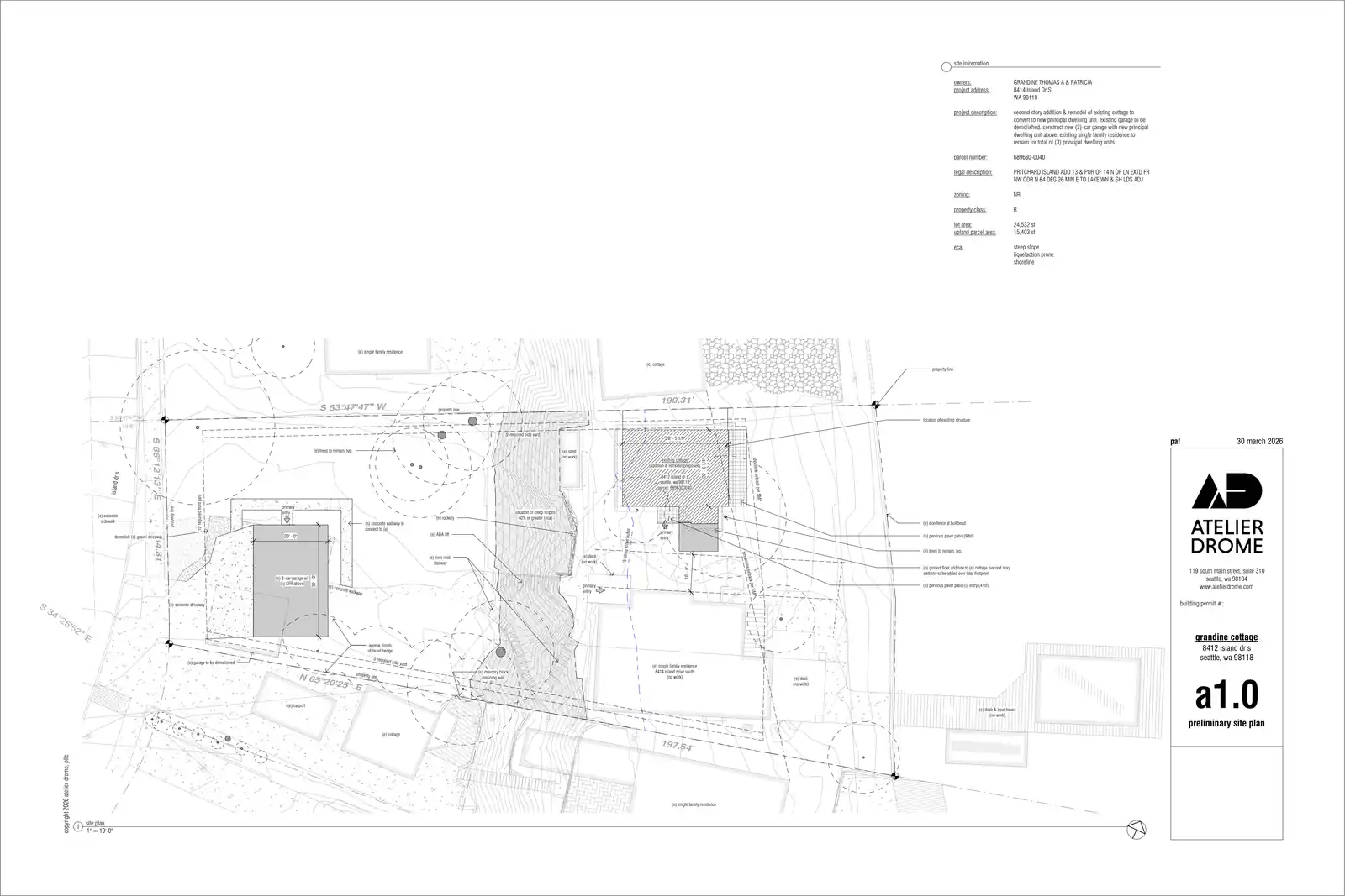 Site plan for 8412 Island Dr S