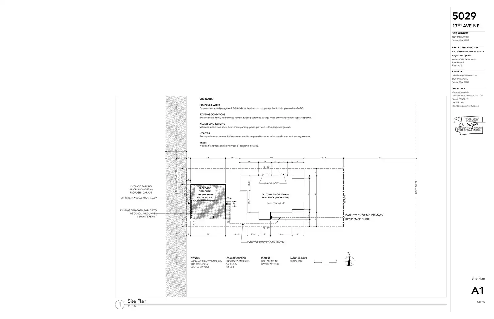 Site plan for 5027 17th Ave NE