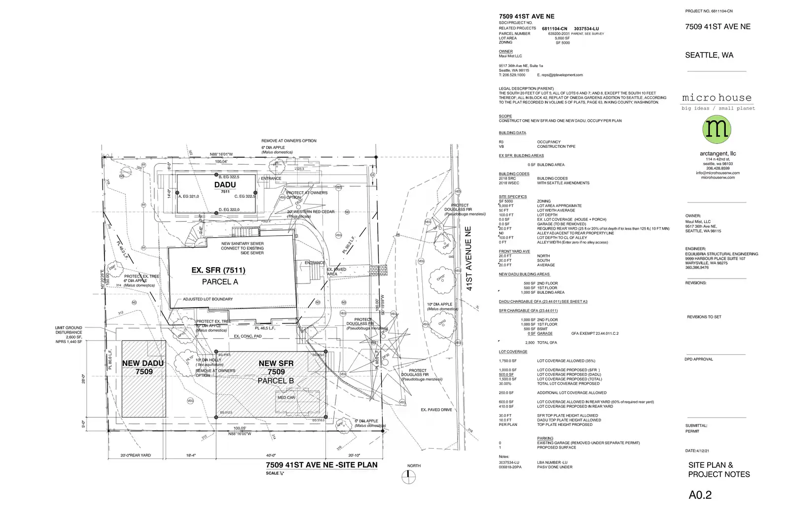Site plan for 7511 41st Ave NE