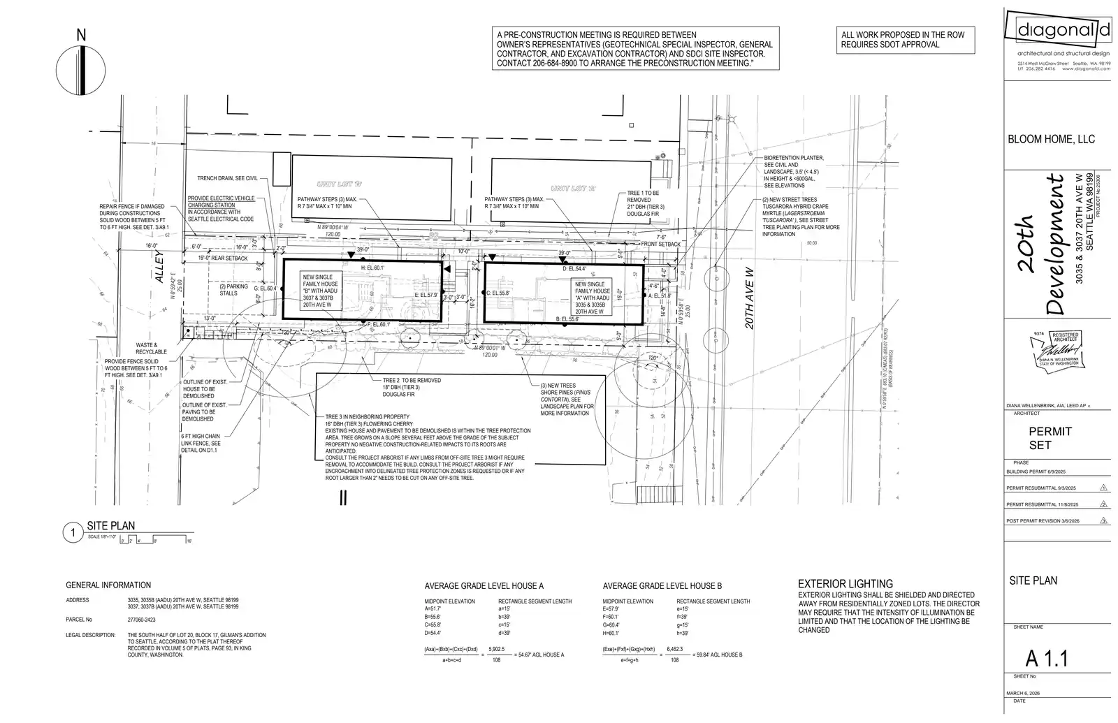 Site plan for 3037 20th Ave W
