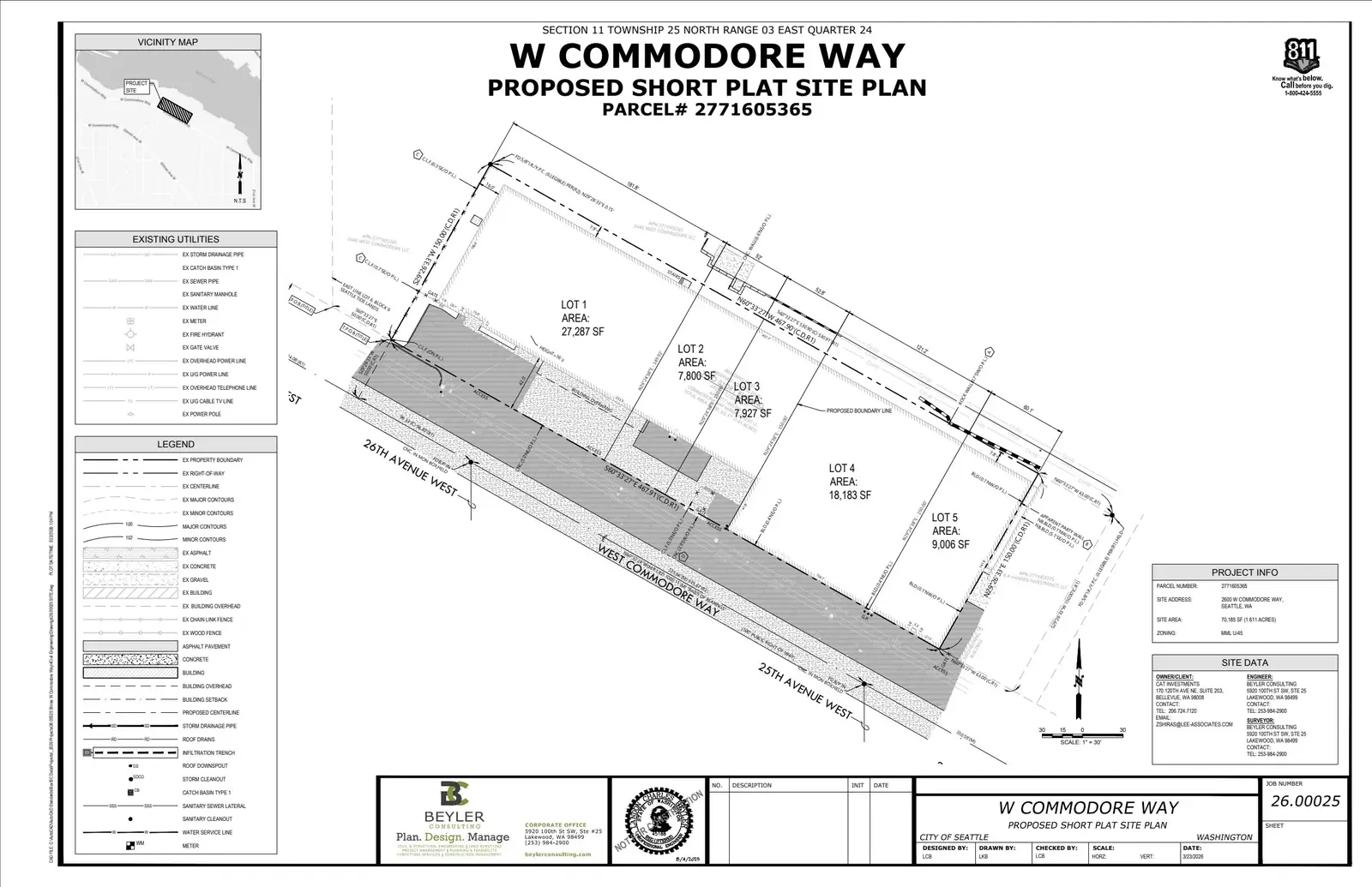 Site plan for 2600 W Commodore Way