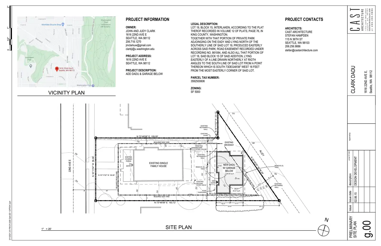 Site plan for 1616 22nd Ave E