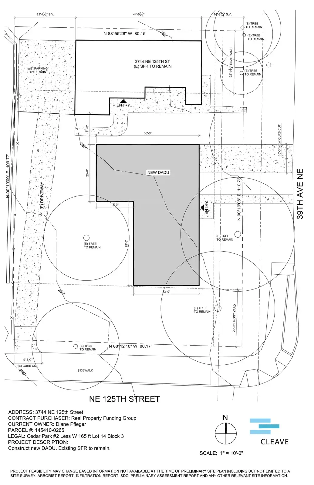 Site plan for 12505 39th Ave NE
