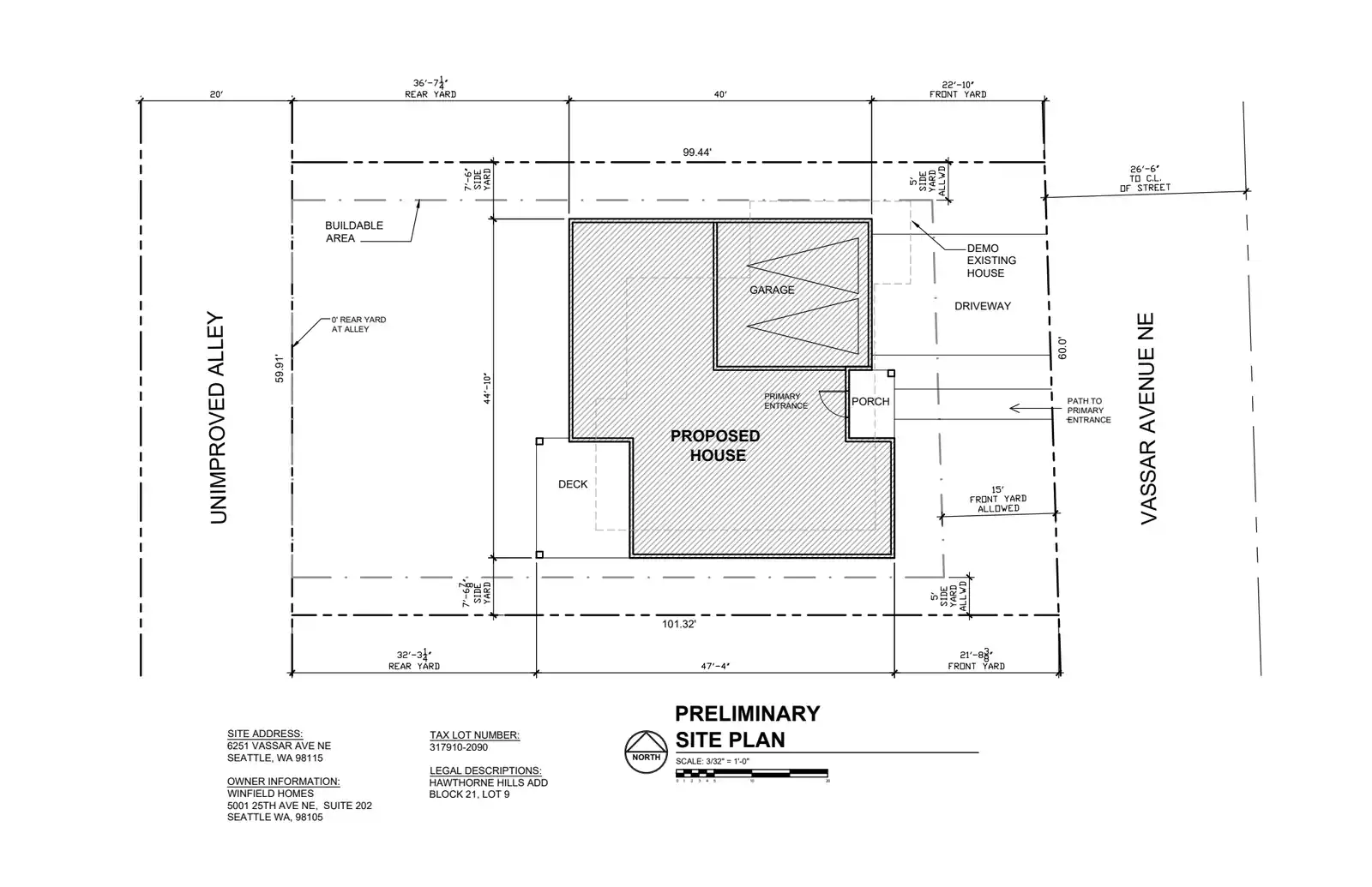 Site plan for 6251 Vassar Ave NE