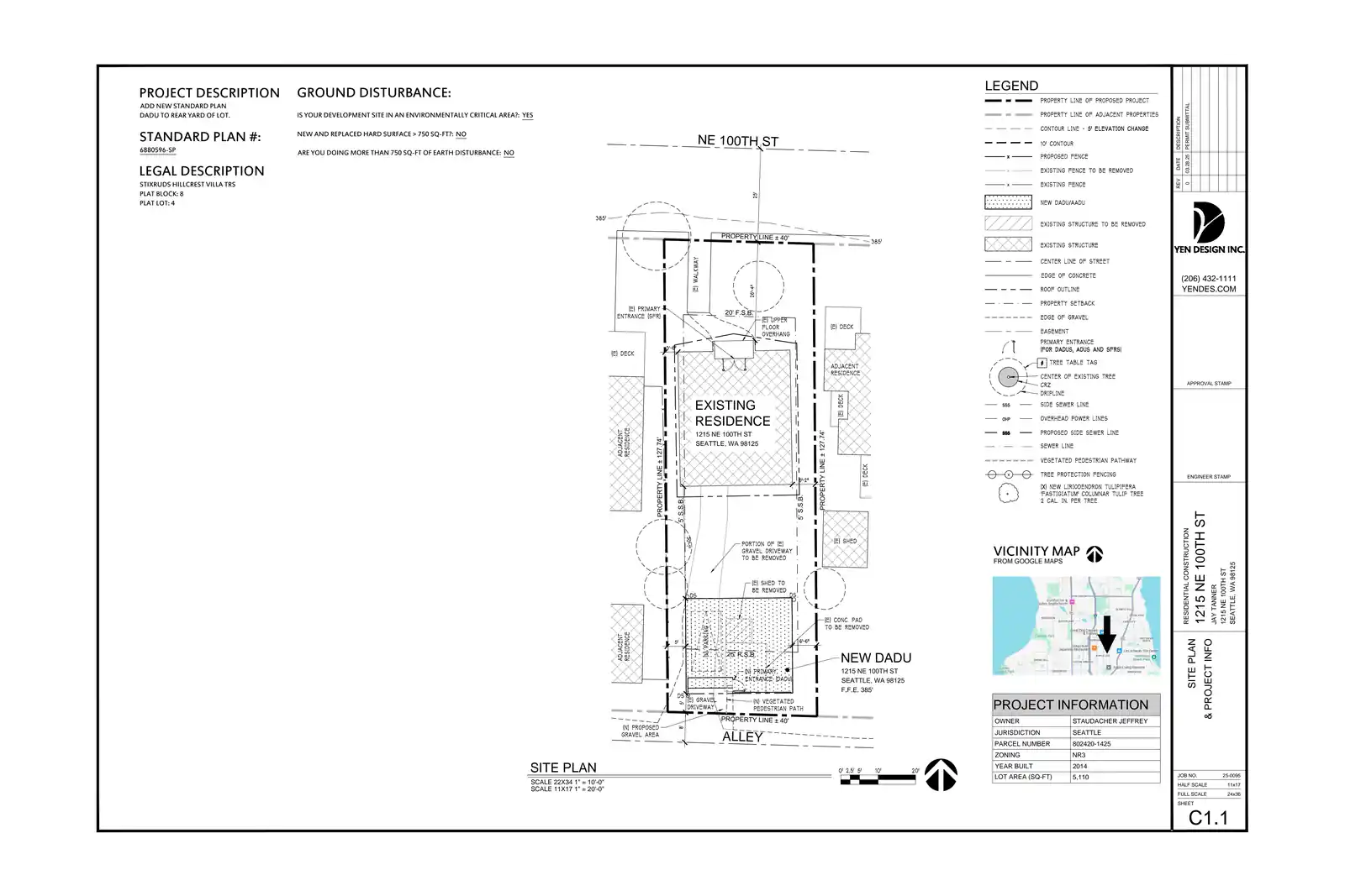 Site plan for 1215 NE 100th St