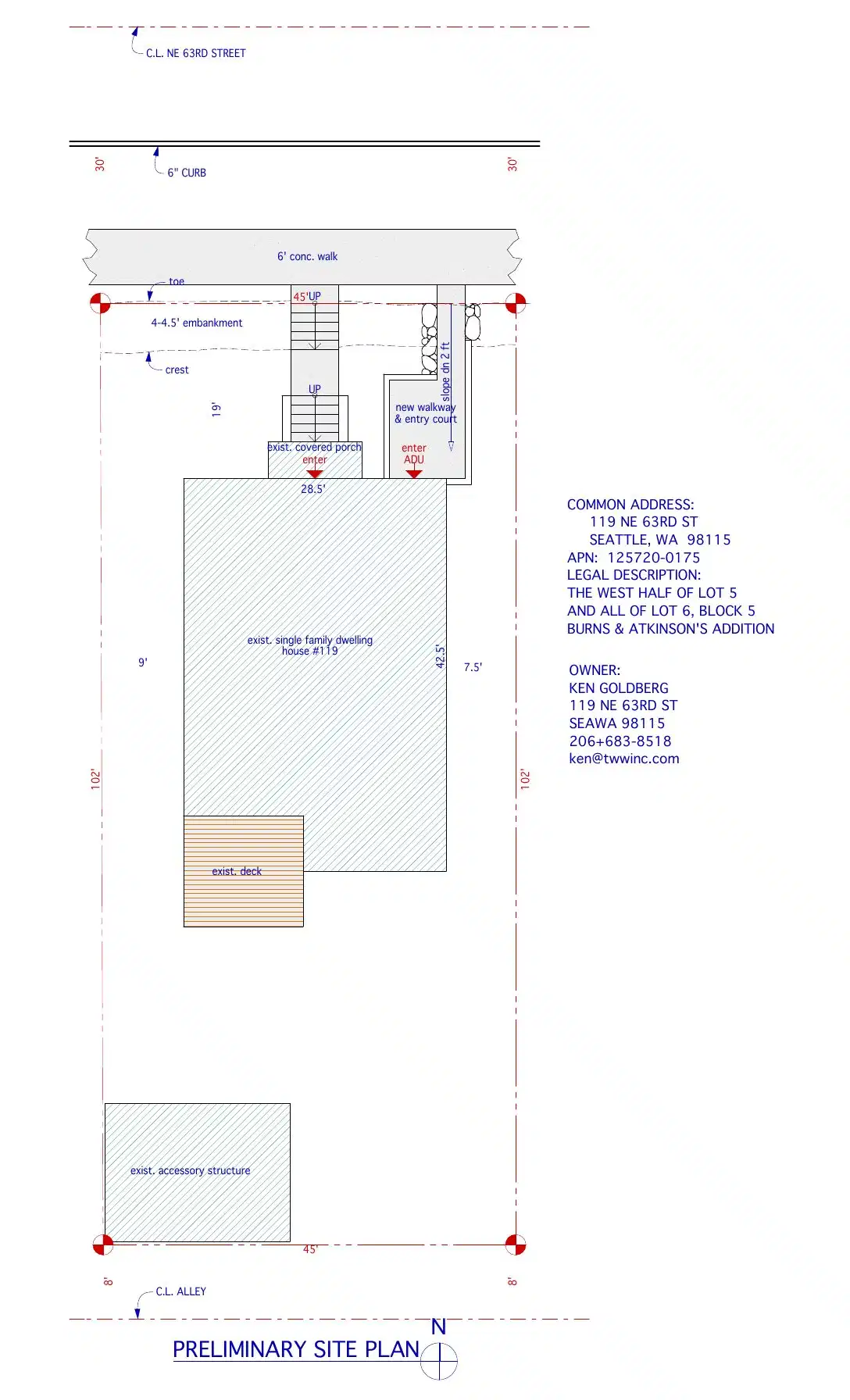 Site plan for 119 NE 63rd St
