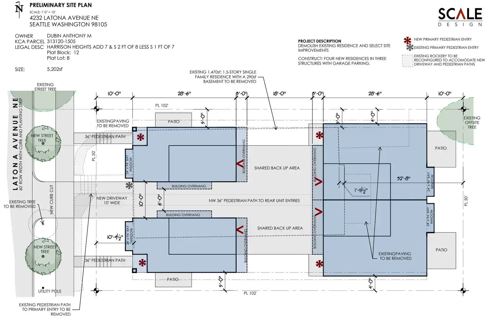 Site plan for 4232 Latona Ave NE