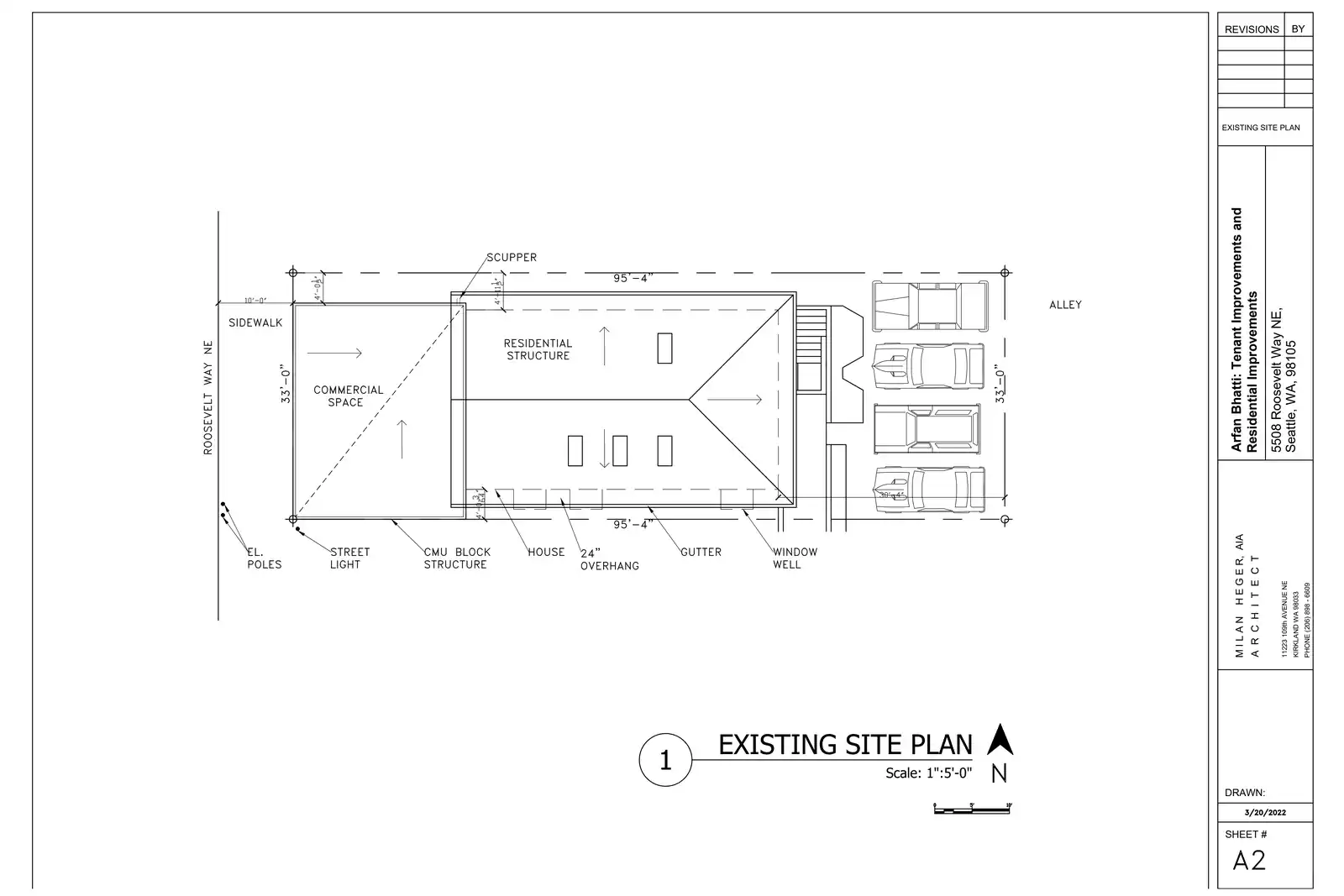 Site plan for 5508 Roosevelt Way NE