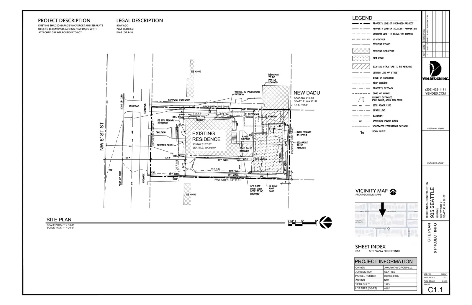 Site plan for 935 B NW 61st St