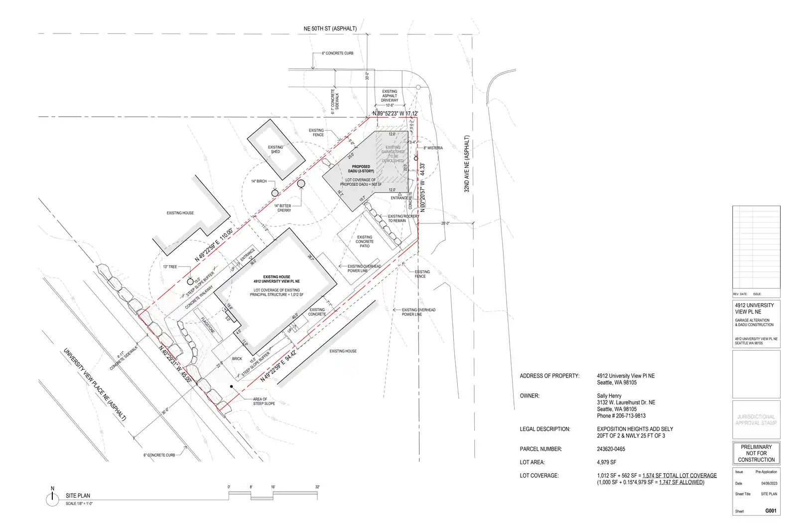 Site plan for 4919 32nd Ave NE