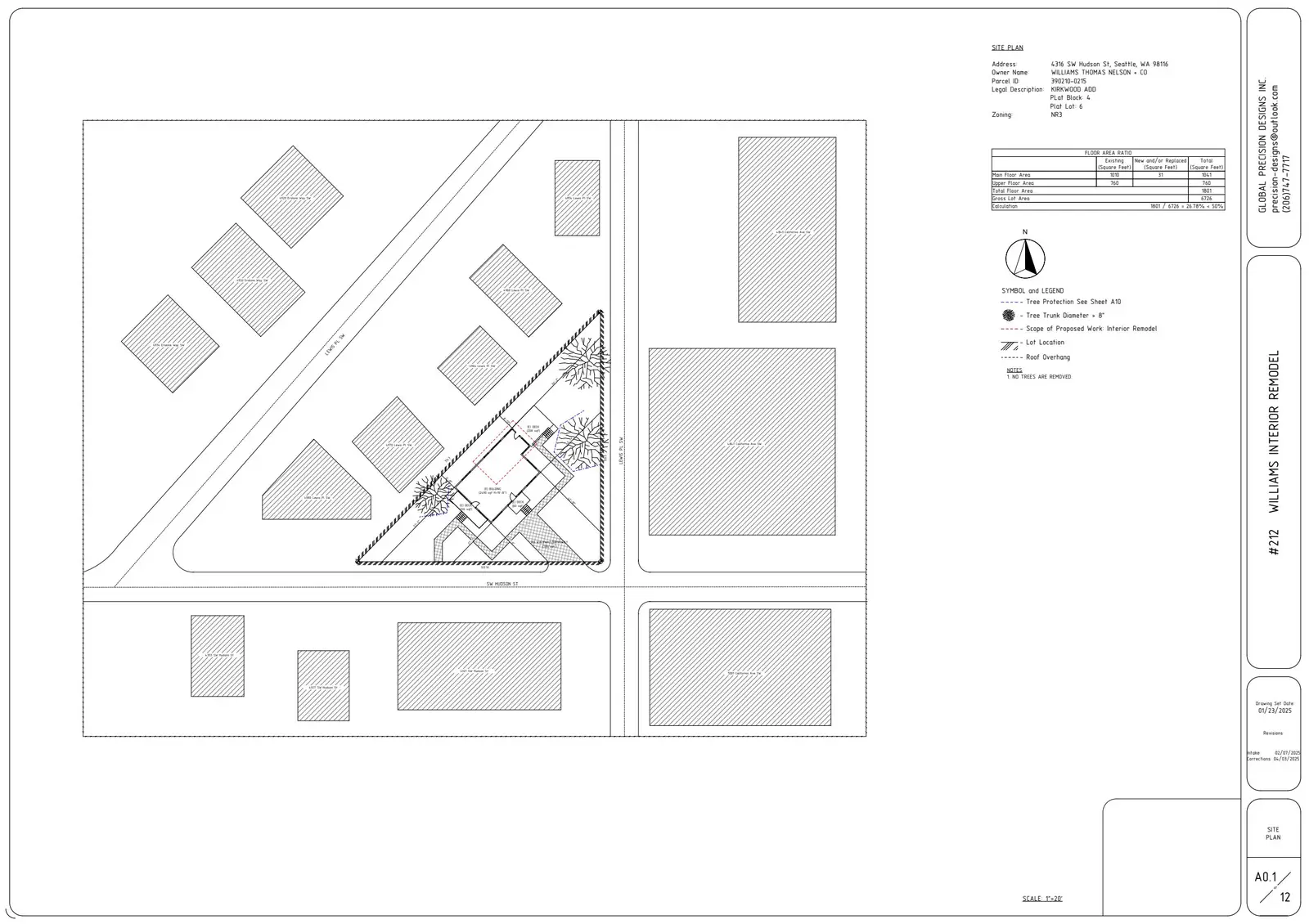 Site plan for 4316 SW Hudson St