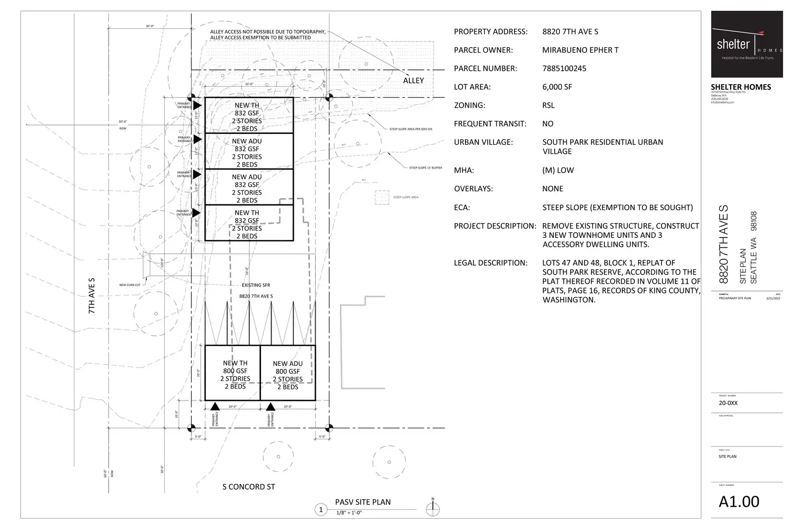 Site plan for 8820 7th Ave S