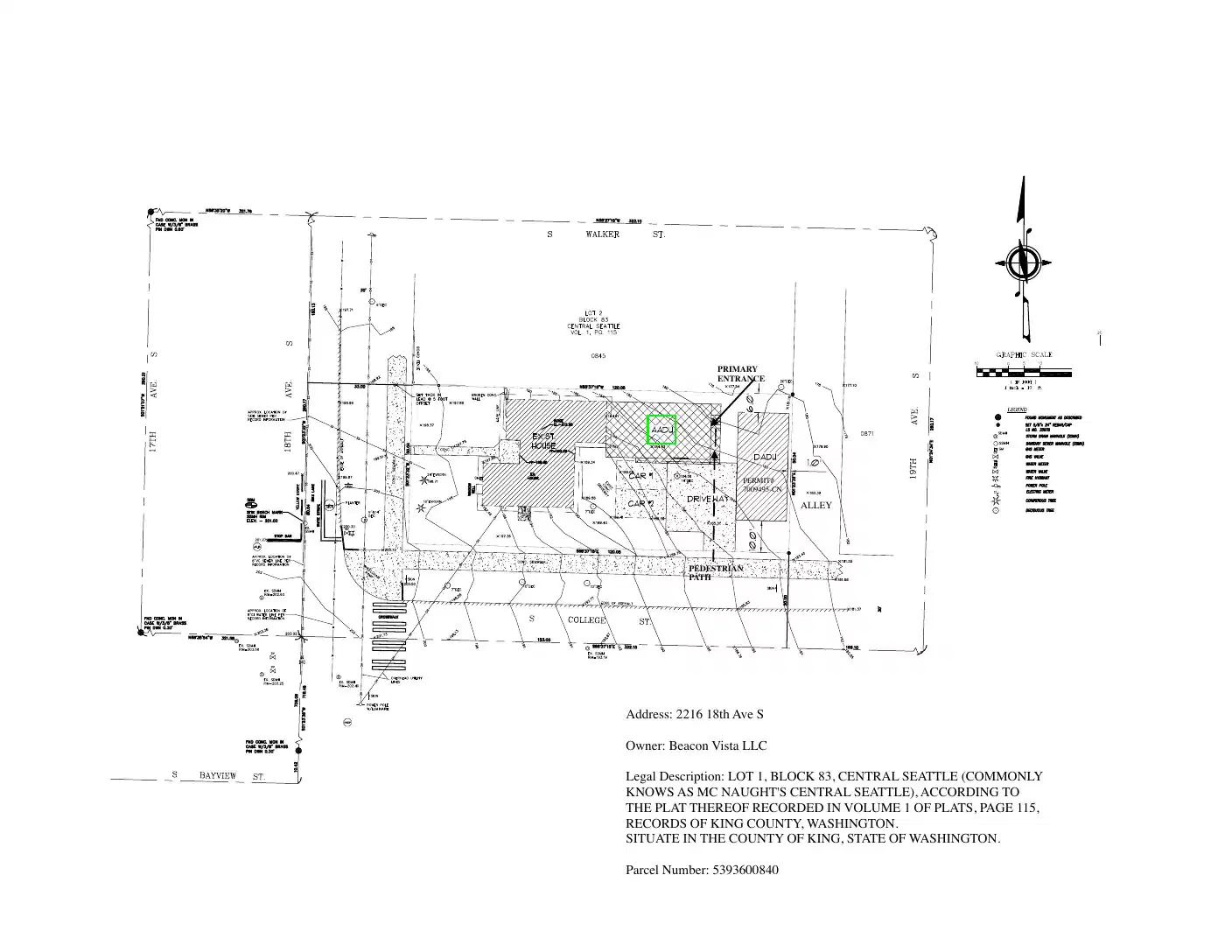 Site plan for 2216 18th Ave S