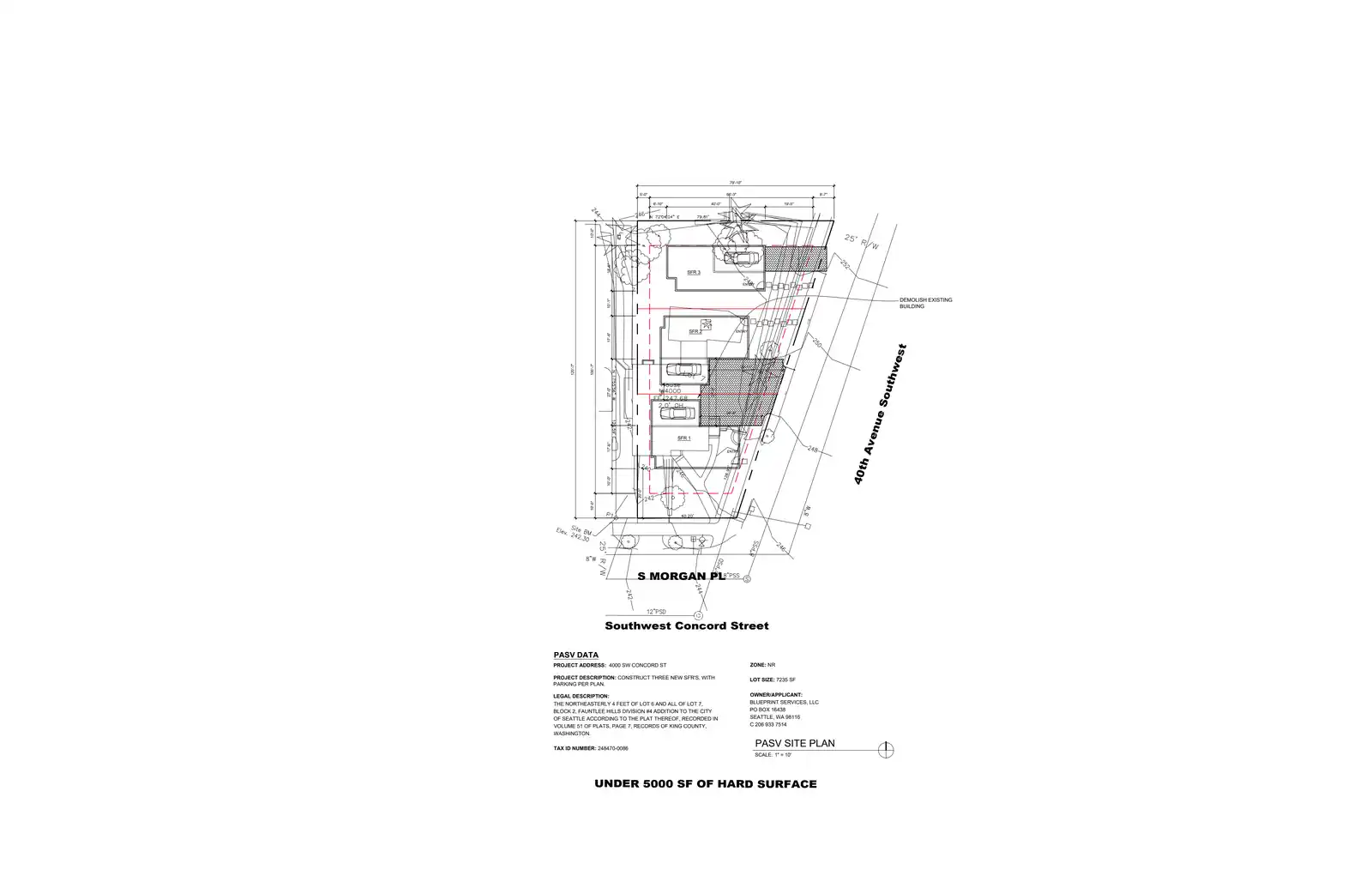 Site plan for 8821 40th Ave SW