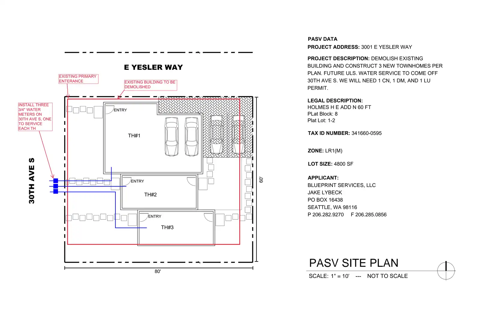Site plan for 3001 E Yesler Way