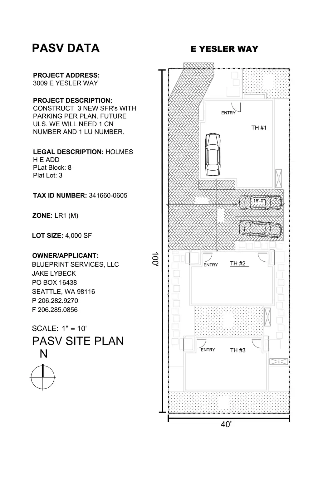 Site plan for 3009 E Yesler Way