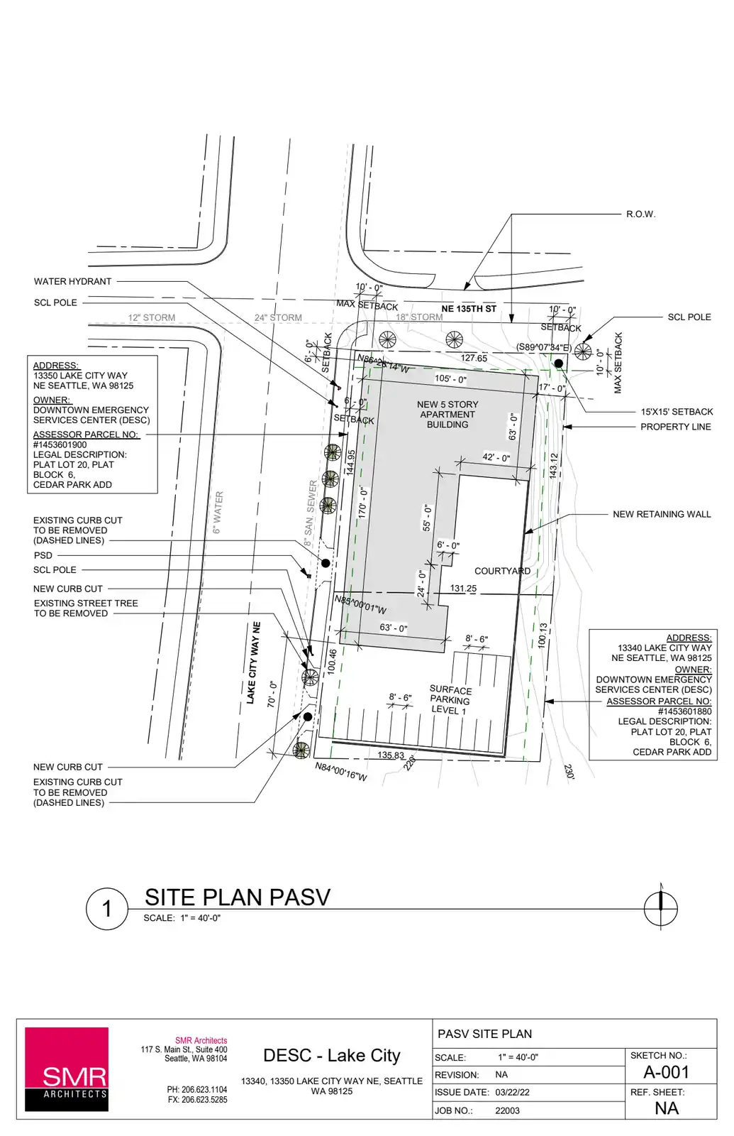 Site plan for 13350 Lake City Way NE