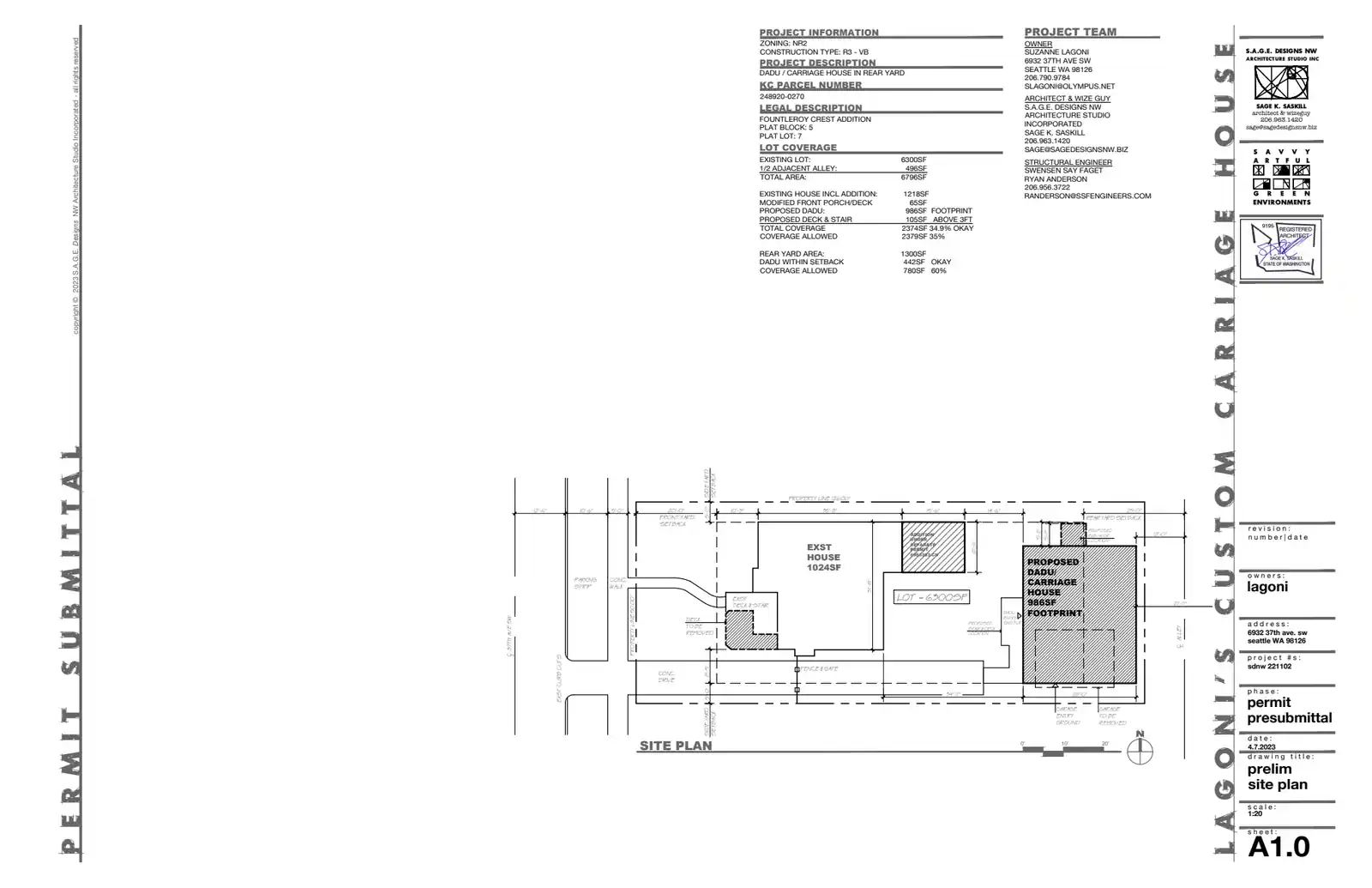 Site plan for 6934 37th Ave SW