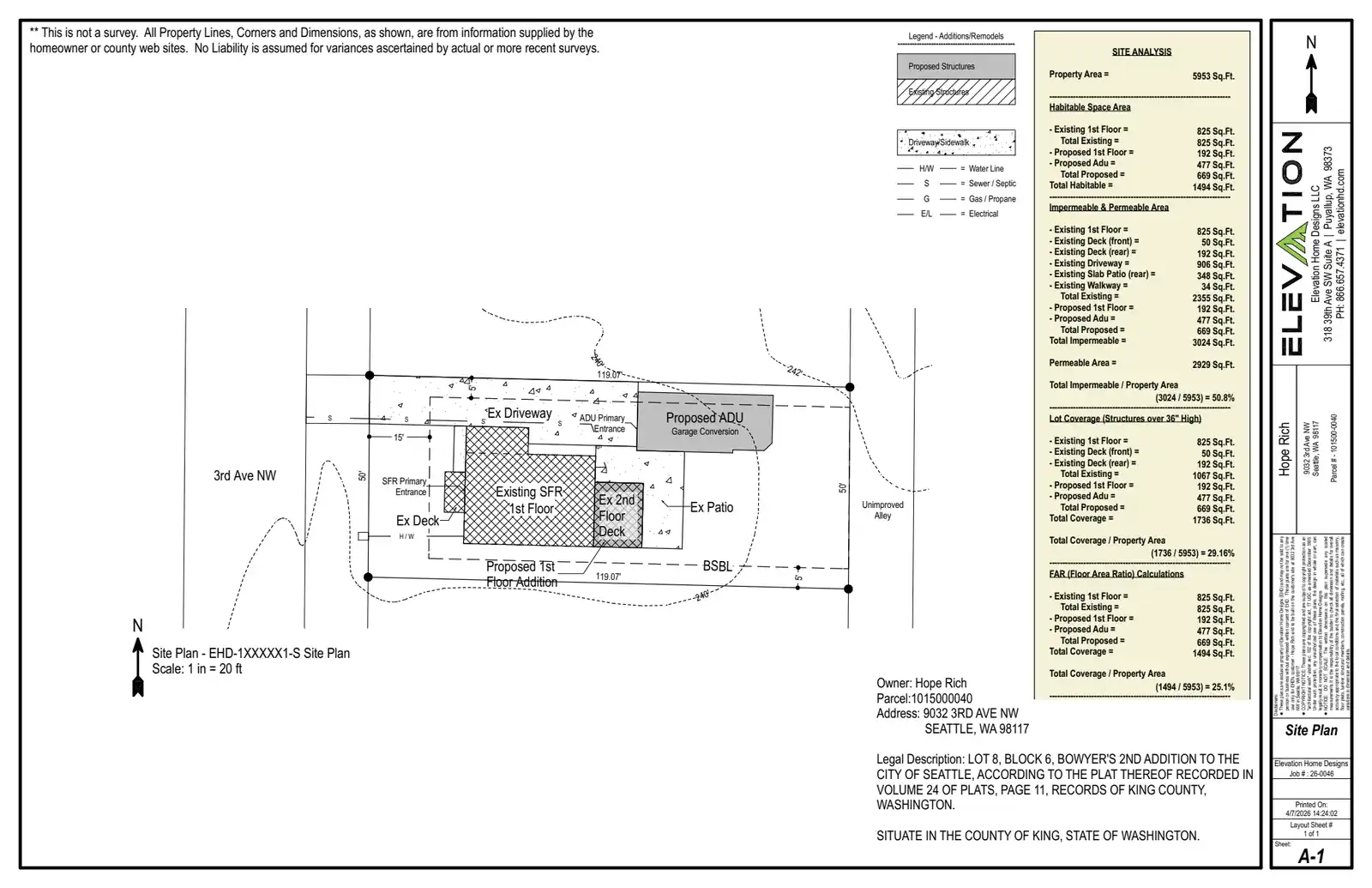 Site plan for 9034 3rd Ave NW