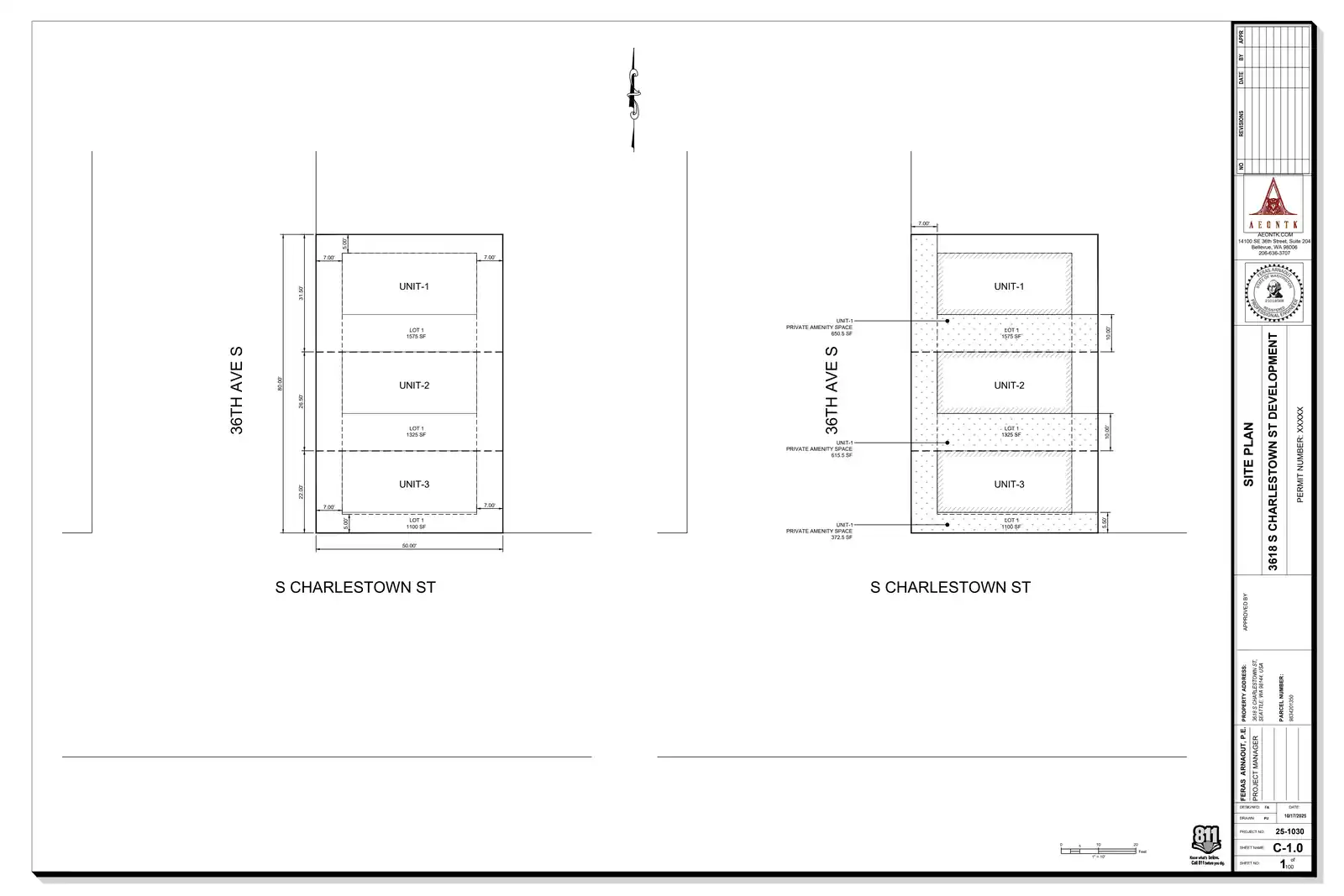 Site plan for 3618 S Charlestown St