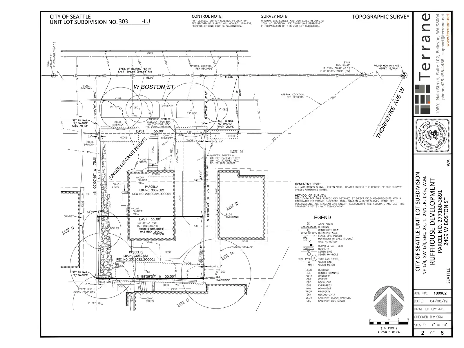 Site plan for 2409 W Boston St