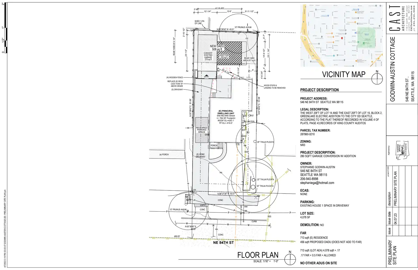 Site plan for 546 NE 84th St