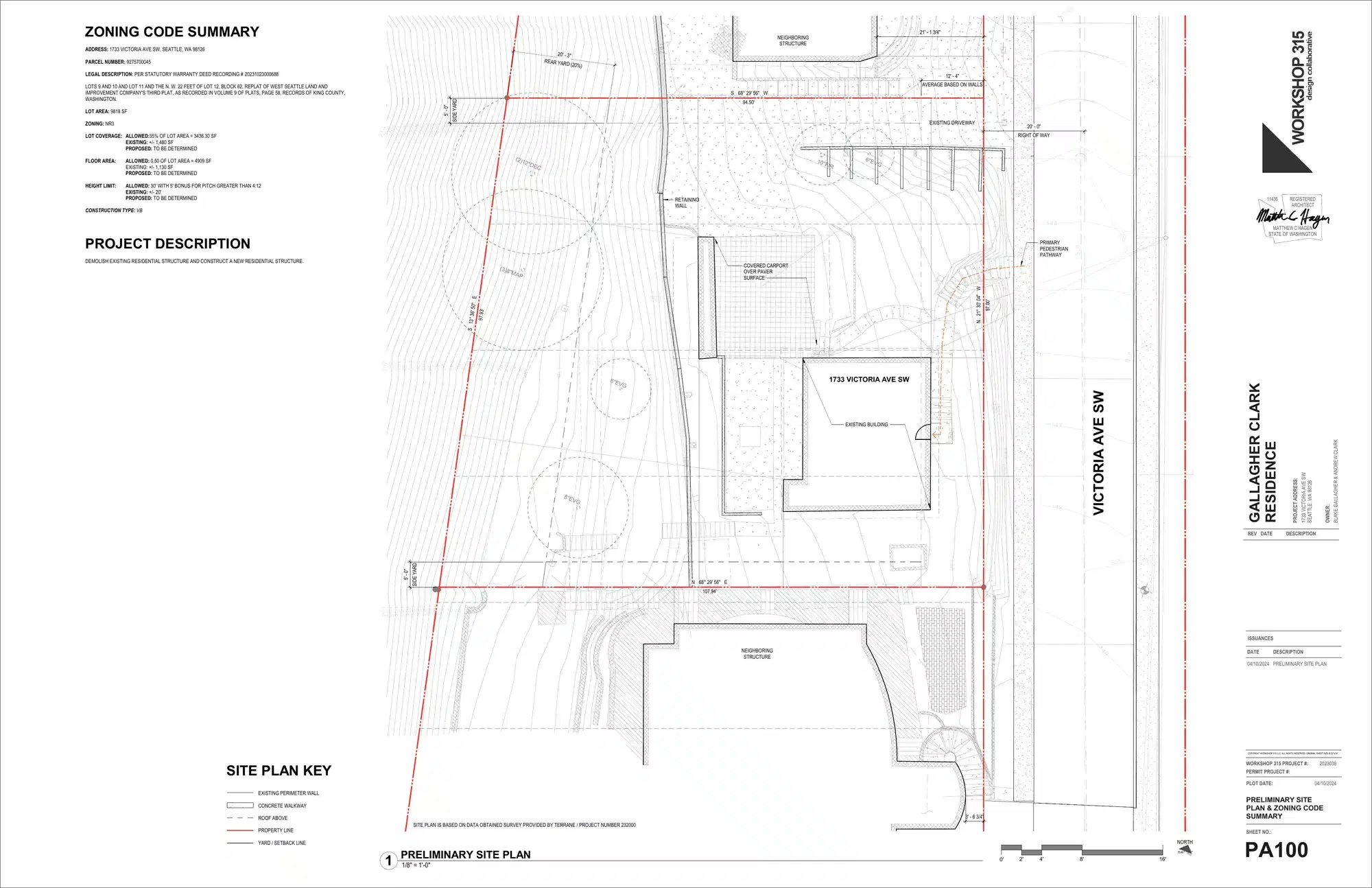 Site plan for 1733 Victoria Ave SW